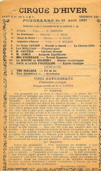 Program for April 1906